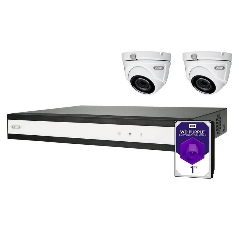 ABUS Überwachungskamera Komplett-Set mit Hybrid-Videorekorder und 2 (mit IR-LEDs) von ABUS