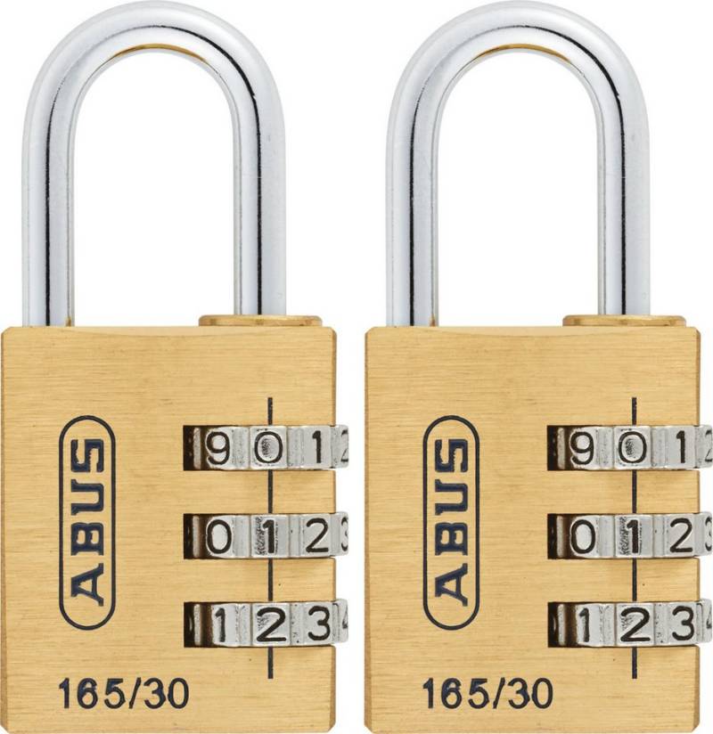 ABUS Vorhängeschloss, ABUS Zahlenschloss 165 aus Messing Sicherheitslevel 4 - 2er Set von ABUS