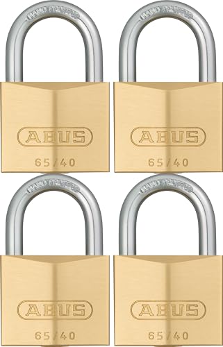 ABUS Vorhängeschloss Messing 65/40 - 4er Set, gleichschließend - Kellerschloss, Spindschloss u. v. m.- Messing-Schlosskörper - gehärteter Stahlbügel - ABUS-Sicherheitslevel 5 ABUS Vorhängeschloss Messing 65/40 - 4er Set, gleichschließend - Kellerschloss, Spindschloss u. v. m.- Messing-Schlosskörper - gehärteter Stahlbügel - ABUS-Sicherheitslevel 5 von ABUS