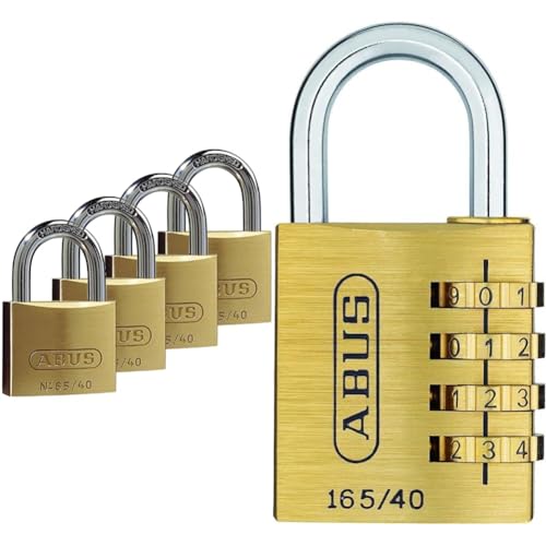 ABUS Vorhängeschloss Messing 65/40-4er Set, gleichschließend & Zahlenschloss 165/40 - Vorhängeschloss aus Messing ABUS Vorhängeschloss Messing 65/40-4er Set, gleichschließend & Zahlenschloss 165/40 - Vorhängeschloss aus Messing von ABUS