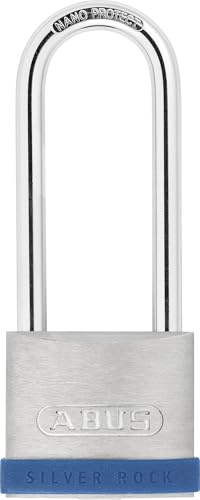 ABUS Vorhängeschloss Silver Rock 5/50HB80 mit hohem Bügel - aus massivem Zink und mit Silikon Schutzrahmen - Kellerschloss u. v. m - ABUS-Sicherheitslevel 7 - Blau/Silber ABUS Vorhängeschloss Silver Rock 5/50HB80 mit hohem Bügel - aus massivem Zink und mit Silikon Schutzrahmen - Kellerschloss u. v. m - ABUS-Sicherheitslevel 7 - Blau/Silber von ABUS