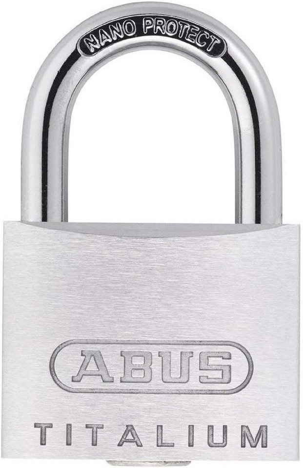 ABUS Vorhängeschloss Vorhängeschloss Titalium Kellerschloss Schlosskörper Spezial-Aluminium, (4-tlg) von ABUS