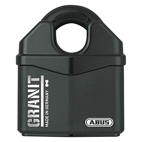 ABUS Vorhangschloss Granit 37RK/80 SZP Premium-Schloss für höchste Beanspruchungen - erhöhter Bügelschutz - Sicherheitslevel 10 - inkl. 2 Schlüssel und Sicherungskarte - schwarz - 79172, 80 mm von ABUS