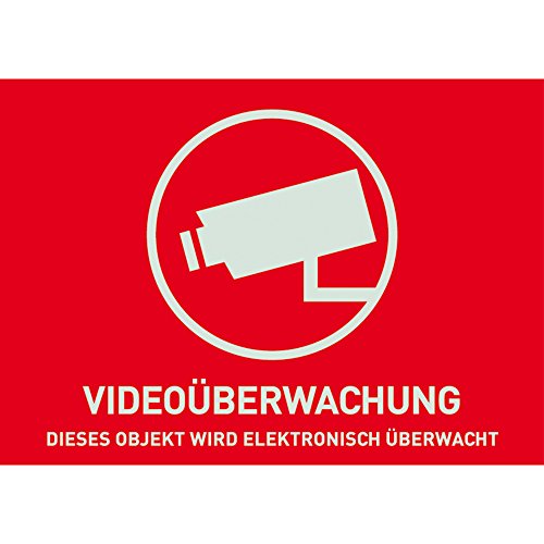 ABUS Warnaufkleber AU1321 Videoüberwachung ohne Logo 74 x 52,5 mm reflektierend von ABUS