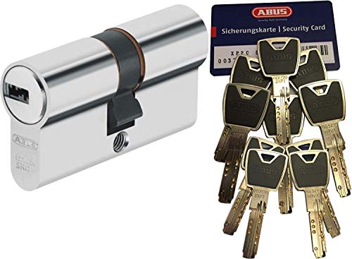 ABUS XP20S Doppelzylinder Länge (a/b) 30/40mm (c=70mm) mit Sicherungskarte und 10 Schlüssel mit Design-Clip, Not-u. Gefahrenfunktion und SKG** Bohrschutz von ABUS