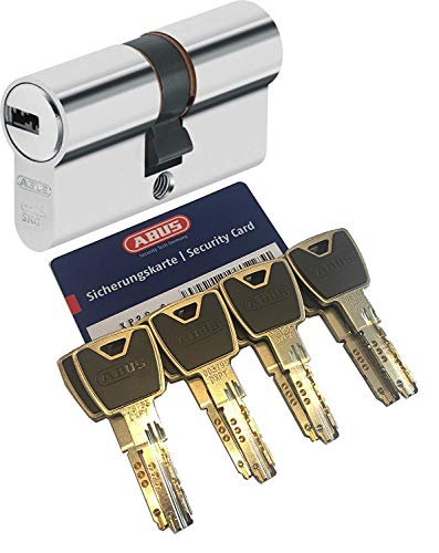 ABUS XP20S Doppelzylinder Länge (a/b) 40/40mm (c=80mm) mit Sicherungskarte und 8 Schlüssel mit Design-Clip, Not-u. Gefahrenfunktion und SKG** Bohrschutz von ABUS