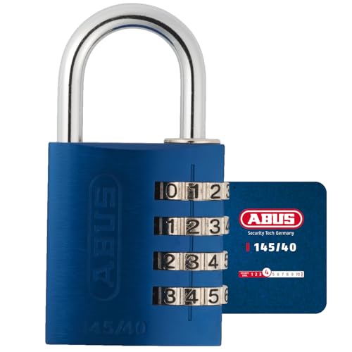 ABUS Zahlenschloss 145/40 Blau - Kofferschloss, Spindschloss u. v. m. - Aluminium-Vorhängeschloss - individuell einstellbarer Zahlencode - ABUS-Sicherheitslevel 4 von ABUS