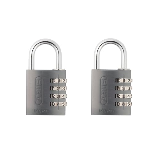 ABUS Zahlenschloss 145/40 Titanium - Kofferschloss, Spindschloss u. v. m. - Aluminium-Vorhängeschloss - individuell einstellbarer Zahlencode – 2er Set - ABUS-Sicherheitslevel 4 ABUS Zahlenschloss 145/40 Titanium - Kofferschloss, Spindschloss u. v. m. - Aluminium-Vorhängeschloss - individuell einstellbarer Zahlencode – 2er Set - ABUS-Sicherheitslevel 4 von ABUS
