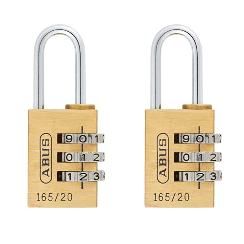 ABUS Zahlenschloss 165/20 - Vorhängeschloss aus Messing - mit individuell einstellbarem Zahlencode - Kofferschloss/Spindschloss - ABUS-Sicherheitslevel 3-2er Set ABUS Zahlenschloss 165/20 - Vorhängeschloss aus Messing - mit individuell einstellbarem Zahlencode - Kofferschloss/Spindschloss - ABUS-Sicherheitslevel 3-2er Set von ABUS