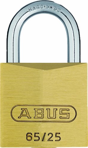 ABUS Vorhängeschloss Messing 65/25 gl.-254 - gleichschließend - Kofferschloss - Schlosskörper aus massivem Messing - gehärteter Stahlbügel - ABUS-Sicherheitslevel 3 von ABUS