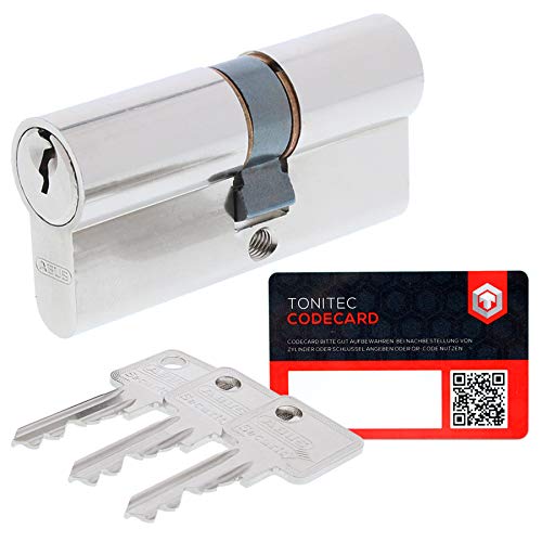 Abus Sicherheitsschloss Profilzylinder C73 gleichschliessend + 3 Schlüssel + ToniTec CodeCard 40 45 von ABUS