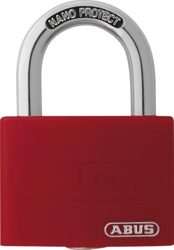 ABUS Vorhängeschloss T65AL/40 myLOCK - individuell beschreibbar - Spindschloss - massiver Aluminium-Schlosskörper - ABUS-Sicherheitslevel 5 - Rot von ABUS