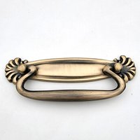 Abvin Reines Messing Vintage Antik Carving Drop Bail Pull Ring Kommode Schublade Zieht Griffe Antike Bronze Rustikale Möbelknäufe - 1 Stück von ABVIN