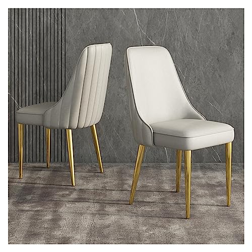Freizeit-Esszimmerstühle, moderner Küchenstuhl aus Kunstleder mit goldenen Metallbeinen und ergonomischer Rückenlehne, gepolsterte Akzentstühle, Empfangsstühle für Wohnzimmer (Farbe: 2 Stück von ABWYB