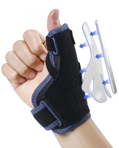 ABYON Daumenbandage Rechts und Links, Daumenschiene mit 2 Abnehmbar Schienen für Ultrastarke Unterstützung für Daumensattelgelenk, Sehnenscheidenentzündung von ABYON