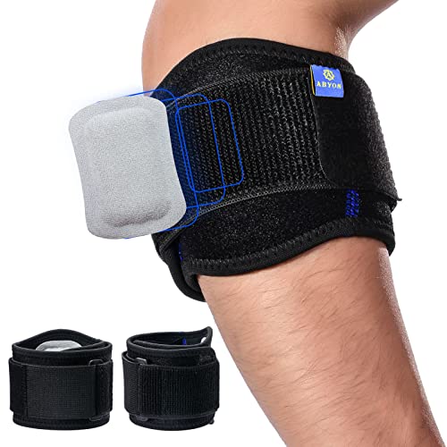 ABYON Ellenbogen Bandage 2 Stücke, Tennisarm Bandage mit Kompressionspad für Männer und Frauen Tennisellenbogen, Schmerzlinderung im Golferellenbogen, Sport, Fitness von ABYON