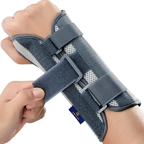 ABYON Handgelenk Bandage für Linke oder Rechte Hand, Verstellbare Nacht-Handgelenkstütze für Männer und Frauen Karpaltunnelsyndrom, Arthritis, Sehnenentzündung, Verstauchung (Links, S/M) von ABYON
