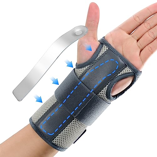 ABYON Handgelenk Bandage für Linke und Rechte Hand, Verstellbare Handgelenkstütze für Männer und Frauen Karpaltunnelsyndrom, Arthritis, Sehnenentzündung, Verstauchung (Grau, L/XL) von ABYON