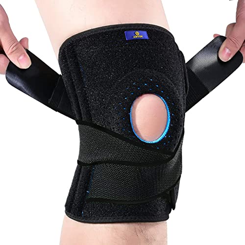 ABYON Kniebandage Verstellbare Knieorthesen mit Seitlichen Stabilisatoren und Patella-Gelpolstern für Männer Damen Knieschmerz, Meniskusriss, Arthritis, Gelenkschmerz (S/M) von ABYON