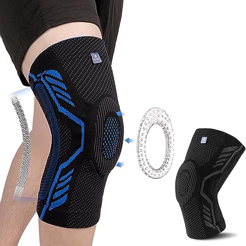 ABYON Kniebandage für Männer Damen, 1 Pack Komprimierte Kniestütze mit Patella Gel Pads & Feder Seitenstabilisatoren für Meniskusriss, Arthritis, Bänderverletzung, ACL, MCL von ABYON