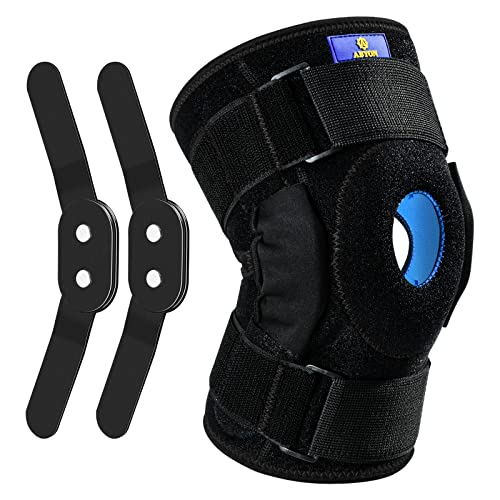 ABYON Kniebandage mit Scharnier für Knie, Kniestütze mit Klettverschluss Zweiseitigen Stabilisatoren, Kniebandage für Männer und Fraue Linderung und Wiederherstellung von Knieschmerzen (M) von ABYON