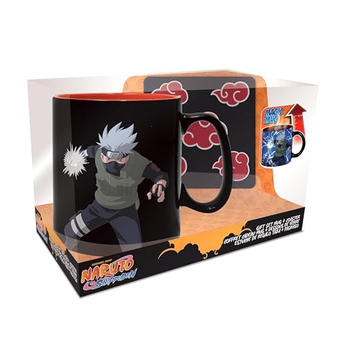 ABYSTYLE - Naruto Shippuden Geschenkset Thermobecher + Untersetzer Akatsuki von ABYSTYLE