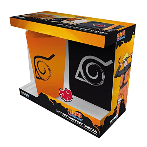 ABYSTYLE - Naruto Shippuden Set Glas XXL + Pin + Notizbuch Konoha von ABYSTYLE