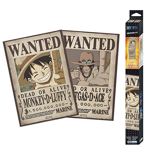 ABYSTYLE - One Piece - Set 2 Chibi Posters - Wanted Luffy & Ace (52x35) von ABYSTYLE