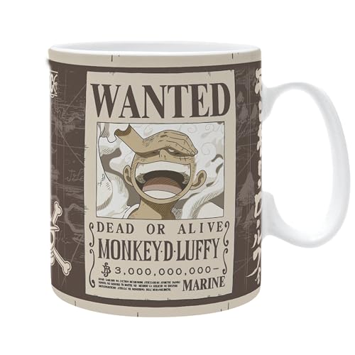 ABYSTYLE - One Piece Tasse mit Luffy Wanted, groß von ABYSTYLE