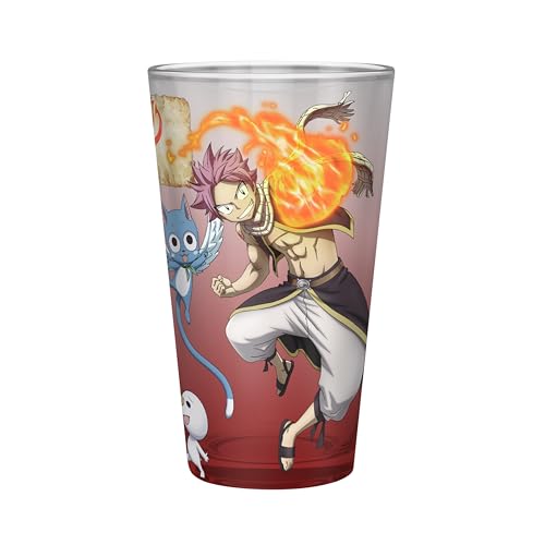 ABYSTYLE - XXL FAIRY TAIL Natsu, Lucy, Happy & Plue - Offizielles Lizenzprodukt - 400 ml - Hochwertiger Druck - Saison 7 von ABYSTYLE
