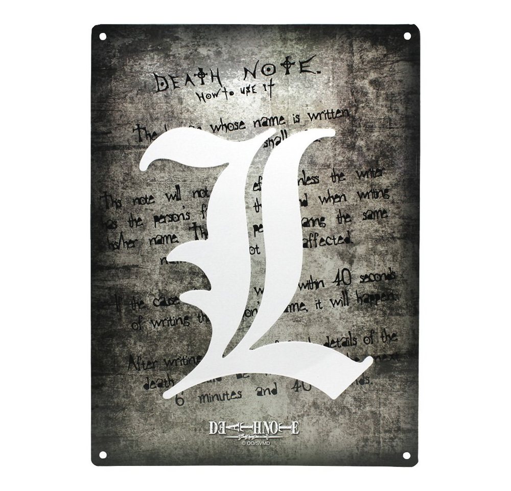 ABYstyle Metallschild L Symbol Blechschild - Death Note von ABYstyle