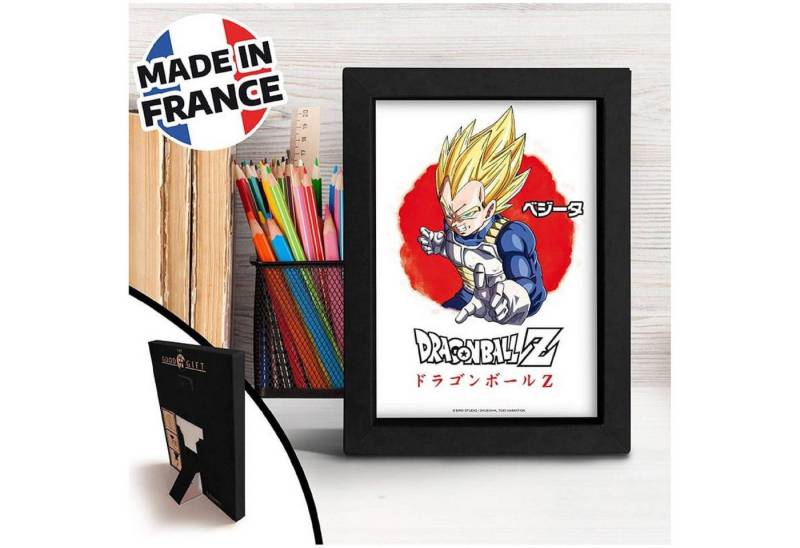 ABYstyle Poster Dragon Ball Z - Black Kraft Frame - Asian Art - Vegeta S. Saiyan von ABYstyle