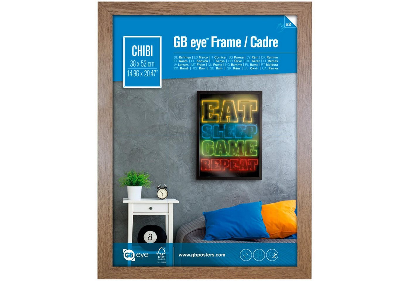ABYstyle Poster GBEYE - MDF Oak Frame - Chibi 52 x 38cm - von ABYstyle