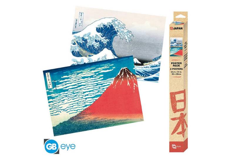 ABYstyle Poster HOKUSAI - Set 2 Posters Chibi 52x38 - Katsushika Hokusai von ABYstyle