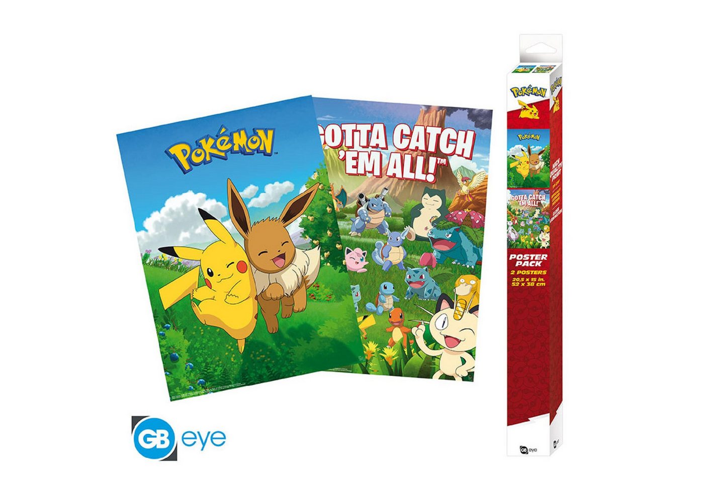 ABYstyle Poster POKEMON - Set 2 Posters Chibi 52x38 - Environments von ABYstyle
