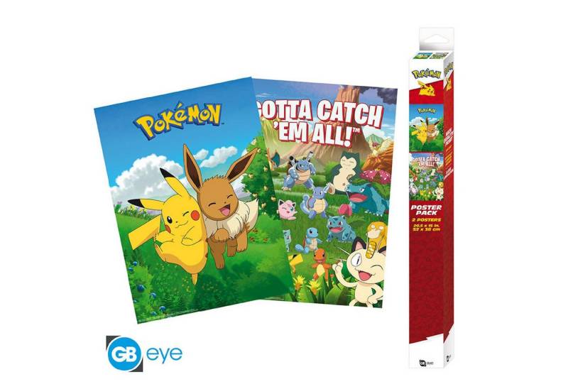 ABYstyle Poster POKEMON - Set 2 Posters Chibi 52x38 - Environments von ABYstyle