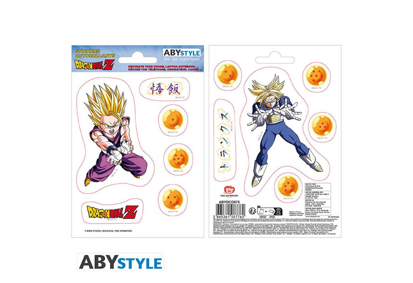 ABYstyle Sticker DRAGON BALL - Stickers - 16x11cm/ 2 sheets - DBZ/ Gohan & Trunks ABYstyle Sticker DRAGON BALL - Stickers - 16x11cm/ 2 sheets - DBZ/ Gohan & Trunks von ABYstyle