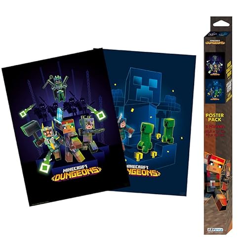 GB Eye Minecraft Chibi Poster Dungeons (52 x 38 cm), 2 Stück von ABYSTYLE