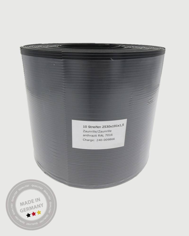 ABZ GAMMA LIGHT Sichtschutzstreifen 2,5 m anthrazitgrau 10 Stück von ABZ-Zaunsysteme GmbH
