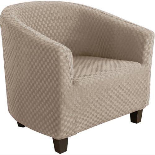 ABZDUNG 1 Sitzer Sesselbezug, Jacquard Quadratischer Sesselbezug, Elastischer Sesselbezug, Rutschfester Cocktailsesselbezug, for Bar Wohnzimmer Schlafzimmer(Cachi) von ABZDUNG