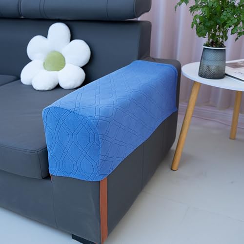 ABZDUNG 2 Stück Lange Armlehnenbezüge, Universal Armlehnenbezug, Sofabezug, Stretch Sofabezug, Sesselbezug mit Armlehnen for Sessel, Sofa, Armlehnen(Blu Scuro) von ABZDUNG