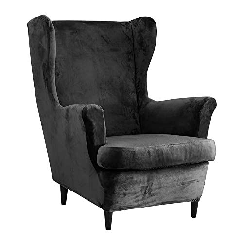 ABZDUNG 2-teiliger Stretch-Bezug for Ohrensessel, Samt-Stuhlbezüge, Samt-Ohrensesselbezüge(10) von ABZDUNG