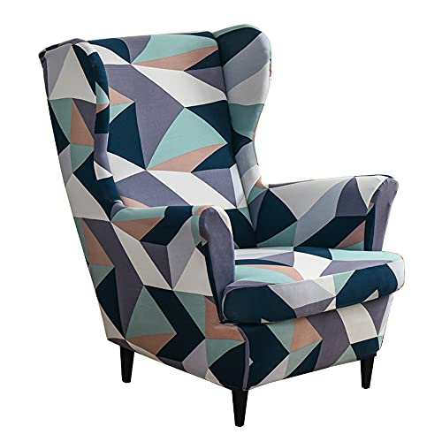 ABZDUNG 2-teiliger Stretch-Ohrensesselbezug, Samt-Ohrensessel-Schonbezüge, Ohrensessel-Sitzbezug(Corte Colorata) von ABZDUNG