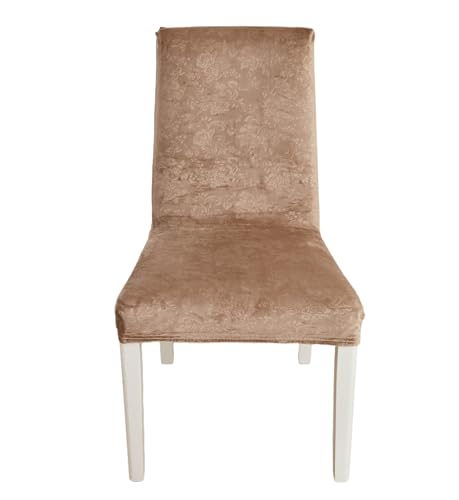 ABZDUNG 2er-Set Stuhlhussen for Esszimmerstühle, dehnbar, abnehmbar, waschbar, dekorativ, Samt, geprägt, Weiß(Kaki,4 pezzi) von ABZDUNG