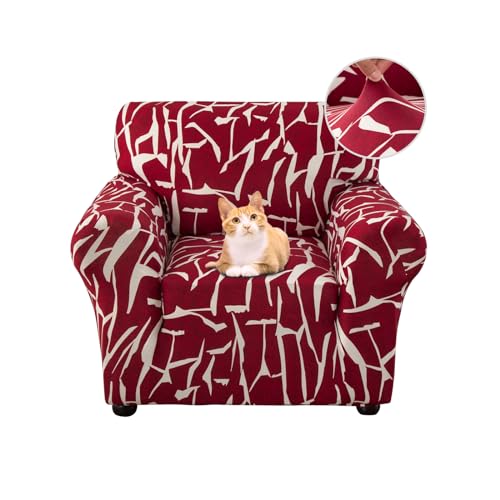 ABZDUNG 3-Sitzer Stretch Sofabezug, rutschfeste, schmutzabweisende gemusterte Stretch-Sofahusse, Sofabezug mit Armlehnen, superweicher Stoff, universell(A6,1 Posto) von ABZDUNG