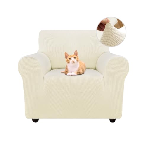 ABZDUNG 3-Sitzer Stretch Sofabezug, rutschfeste, schmutzabweisende gemusterte Stretch-Sofahusse, Sofabezug mit Armlehnen, superweicher Stoff, universell(B4,1 Posto) von ABZDUNG