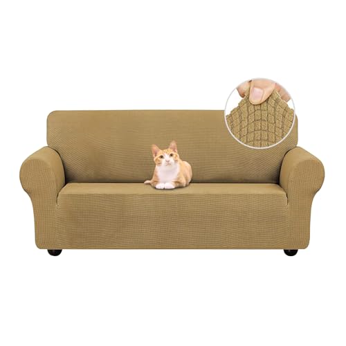 ABZDUNG 3-Sitzer Stretch Sofabezug, rutschfeste, schmutzabweisende gemusterte Stretch-Sofahusse, Sofabezug mit Armlehnen, superweicher Stoff, universell(B5,2 Posti) von ABZDUNG