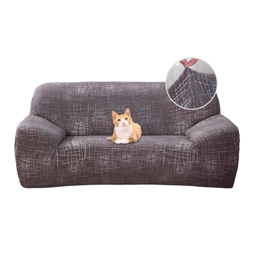 ABZDUNG 3-Sitzer Stretch Sofabezug, rutschfeste, schmutzabweisende gemusterte Stretch-Sofahusse, Sofabezug mit Armlehnen, superweicher Stoff, universell(B8,2 Posti) von ABZDUNG