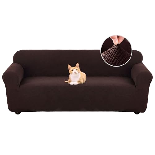 ABZDUNG 3-Sitzer Stretch Sofabezug, rutschfeste, schmutzabweisende gemusterte Stretch-Sofahusse, Sofabezug mit Armlehnen, superweicher Stoff, universell(C4,4 Posti) von ABZDUNG