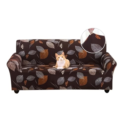 ABZDUNG 3-Sitzer Stretch Sofabezug, rutschfeste, schmutzabweisende gemusterte Stretch-Sofahusse, Sofabezug mit Armlehnen, superweicher Stoff, universell(D7,4 Posti) von ABZDUNG